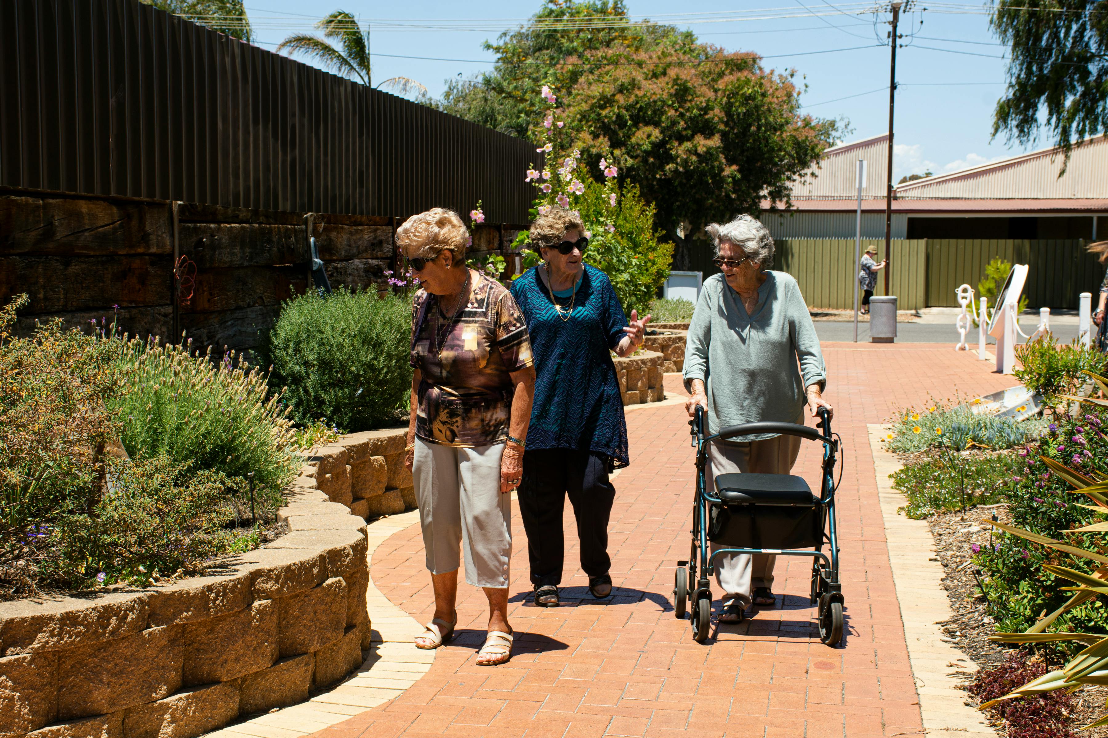 Older adults enjoying time together outdoors
